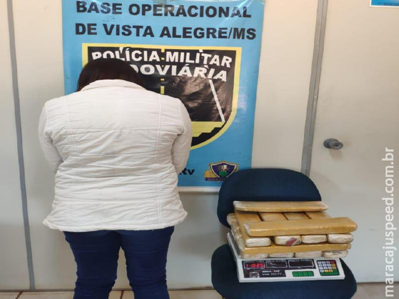 Maracaju: Polícia Militar Rodoviária prende mulher com 12 kg de maconha