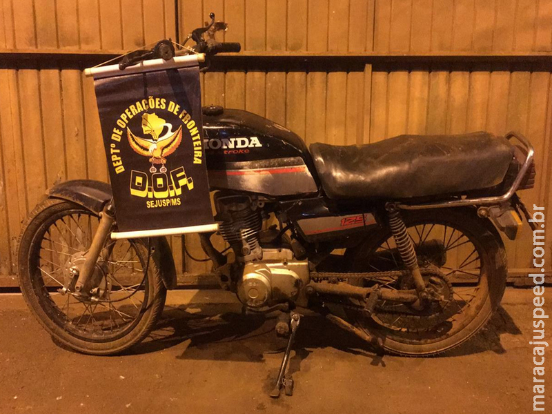 Motocicleta furtada foi apreendida pelo DOF na região de Dourados Motocicleta furtada foi apreendida pelo DOF na região de Dourados