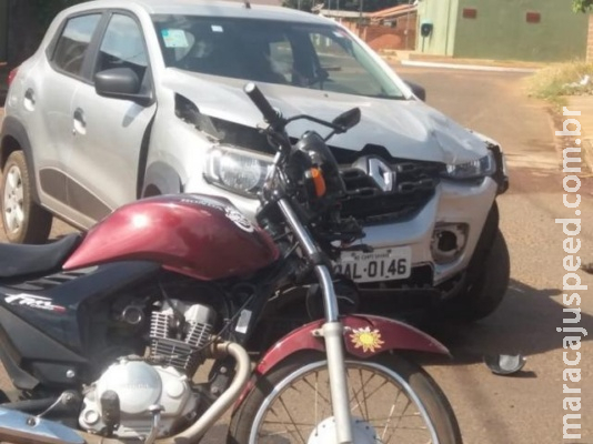 Motociclista fica ferido após acidente em cruzamento da Capital Motociclista fica ferido após acidente em cruzamento da Capital