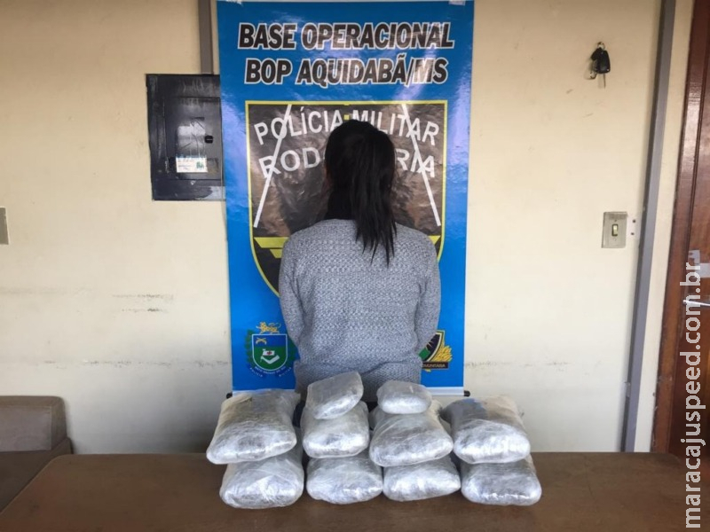 Mulher é presa pela Polícia Militar Rodoviária transportando 6 quilos de maconha na MS 164