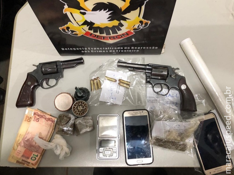 Defron apreende armas e drogas em Dourados Defron apreende armas e drogas em Dourados