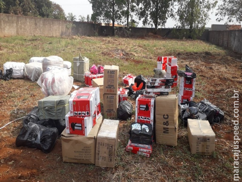Durante fiscalização, PM do Assentamento Itamarati apreende grande quantidade de mercadorias contrabandeadas