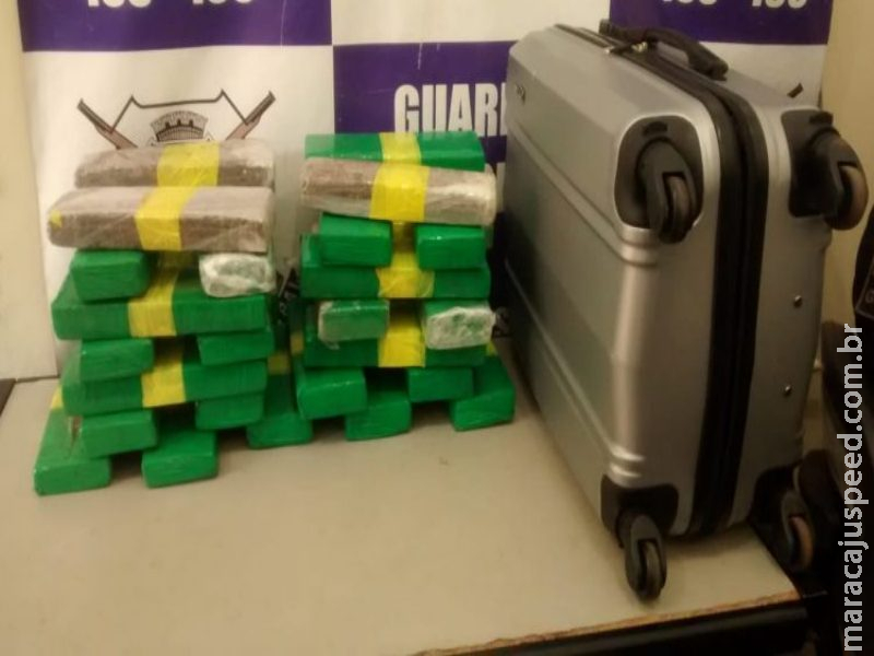 Homem é preso com 20Kg de maconha dentro de bagagem em Dourados 
