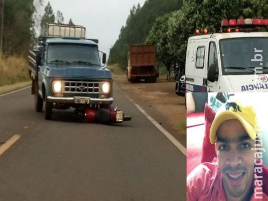 Motociclista é atropelado por caminhonete e morre na MS-164