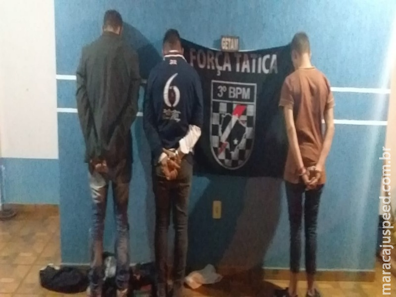 Trio é preso pela PM durante tentativa de furto na agencia dos correios em Itaporã