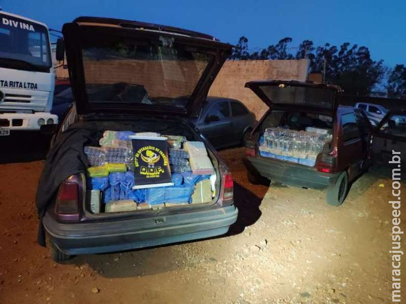 Veículos são apreendidos com mercadoria de contrabando Veículos são apreendidos com mercadoria de contrabando
