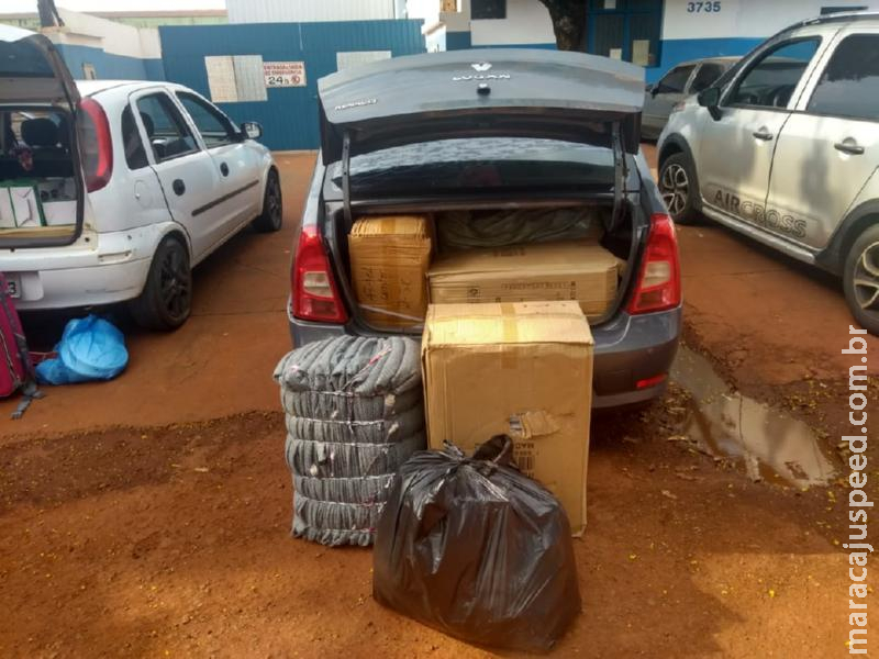Maracaju: Durante a Operação Hórus DOF apreende cinco veículos com mercadorias contrabandeadas do Paraguai Maracaju: Durante a Operação Hórus DOF apreende cinco veículos com mercadorias contrabandeadas do Paraguai