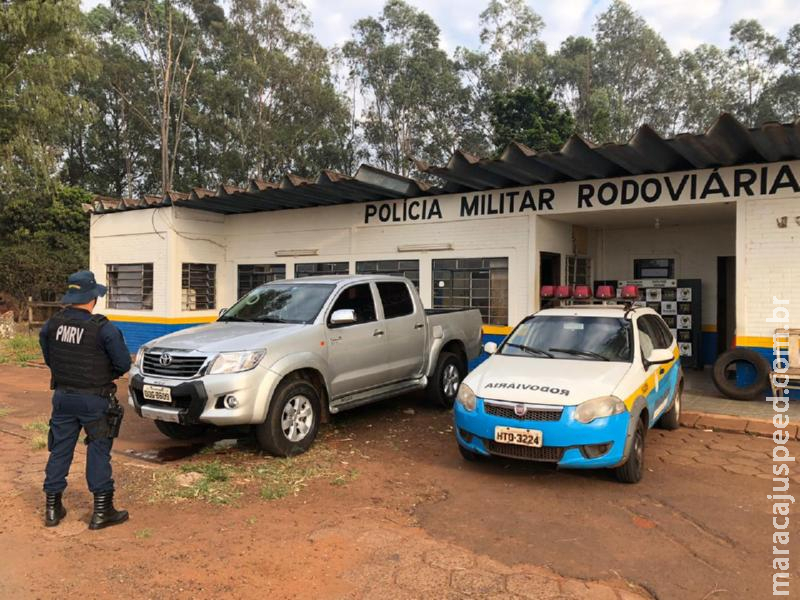 PMRv recupera caminhonete Hilux roubada na capital e prende autores do crime na MS-164 sentido Maracaju/Ponta Porã