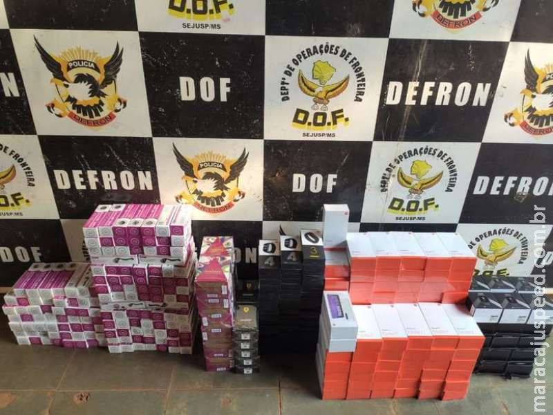 Veículo carregado com contrabando é apreendido em Dourados Veículo carregado com contrabando é apreendido em Dourados