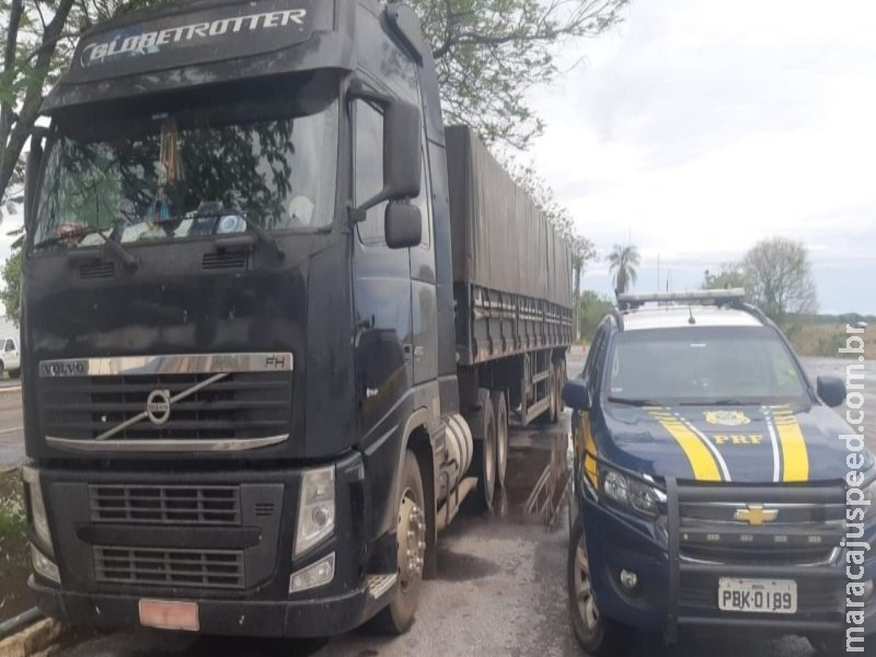 Caminhão roubado em Minas é recuperado pela PRF em Miranda
