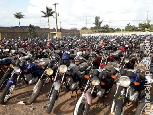 Detran leiloa mais de 100 motos apreendidas com documentação irregular na capital de MS