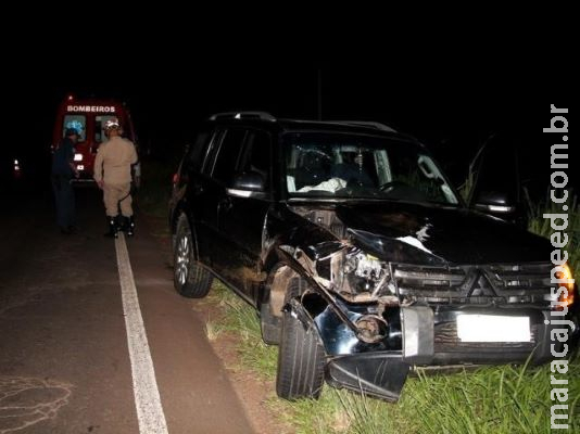 Casal fica ferido após colidir veículo em cavalo na MS-276