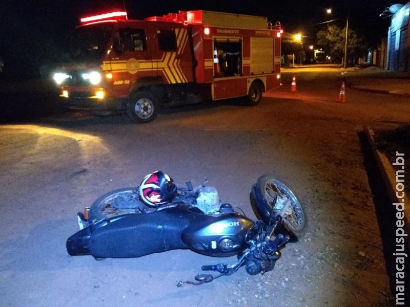 Com suspeita de embriaguez, homem fica ferido ao cair de moto em Anastácio