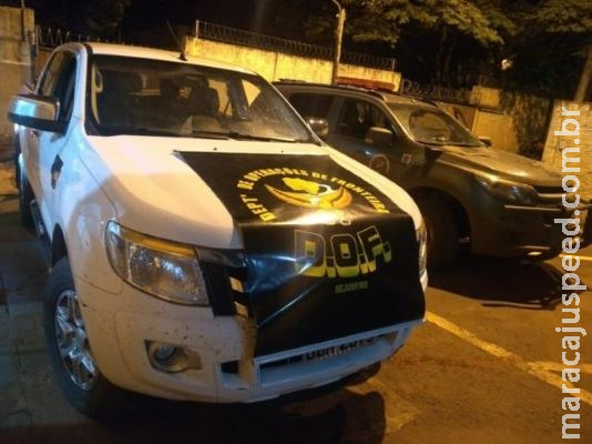 DOF apreende Ranger roubada com maconha e chega a 106 toneladas no ano