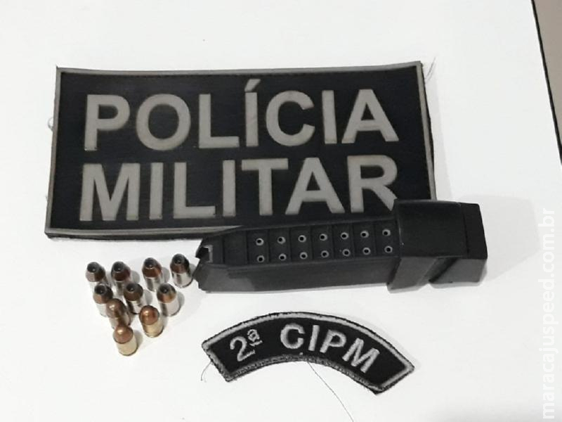 Maracaju: Homem é preso pela Polícia Militar com carregador e munições .380 de pistola Glock