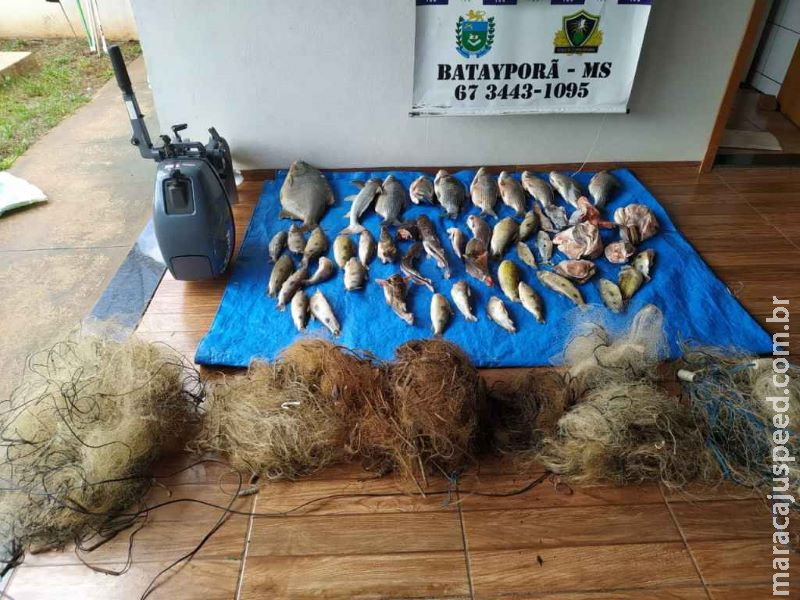 Ribeirinho é preso por capturar pescado acima da cota e apreende motor, barco e petrechos