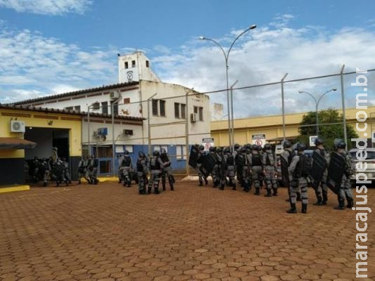 Tropa de Choque da PM ocupa maior presídio de Mato Grosso do Sul