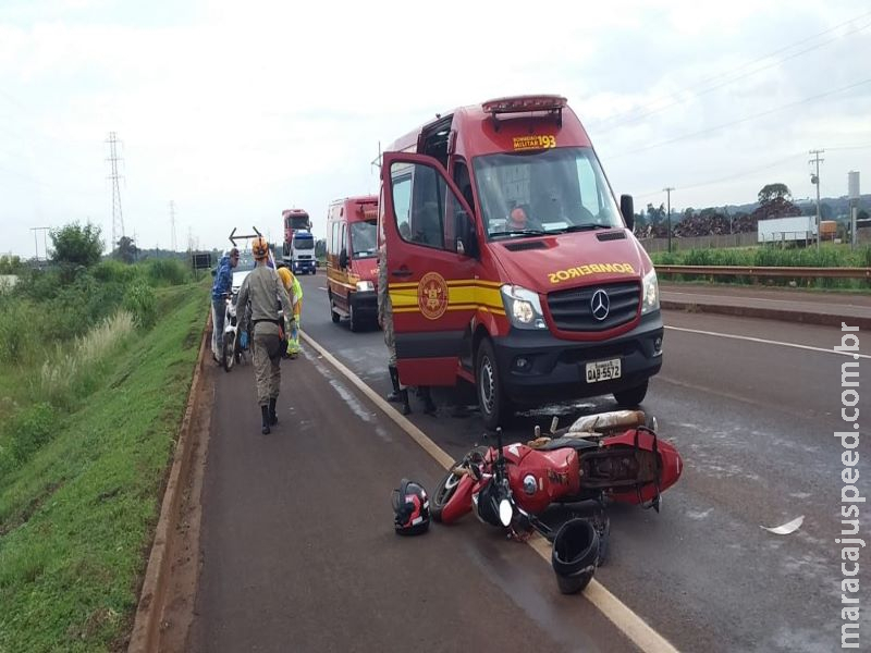 Acidente deixa motociclista ferido em Dourados