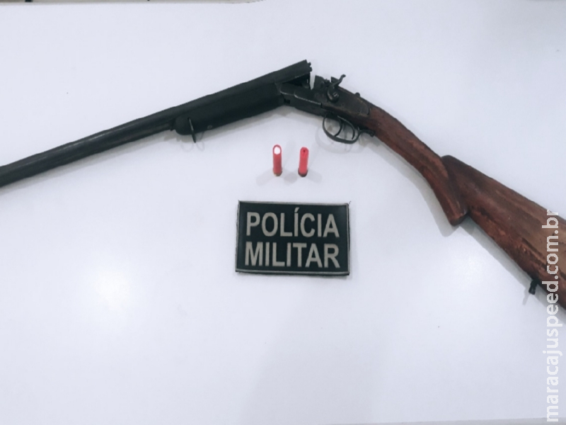 Maracaju: Polícia Militar prende homem com espingarda calibre .28, municiada com dois cartuchos