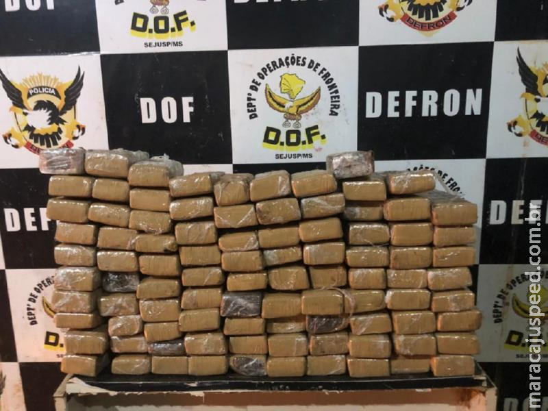 Maracaju: Policiais do DOF apreendem mais de 100 quilos de maconha em fundos falsos de Pampa