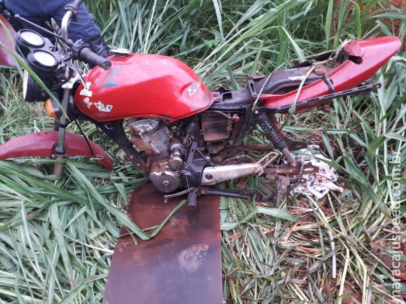 Moto furtada é encontrada depenada pela GMD