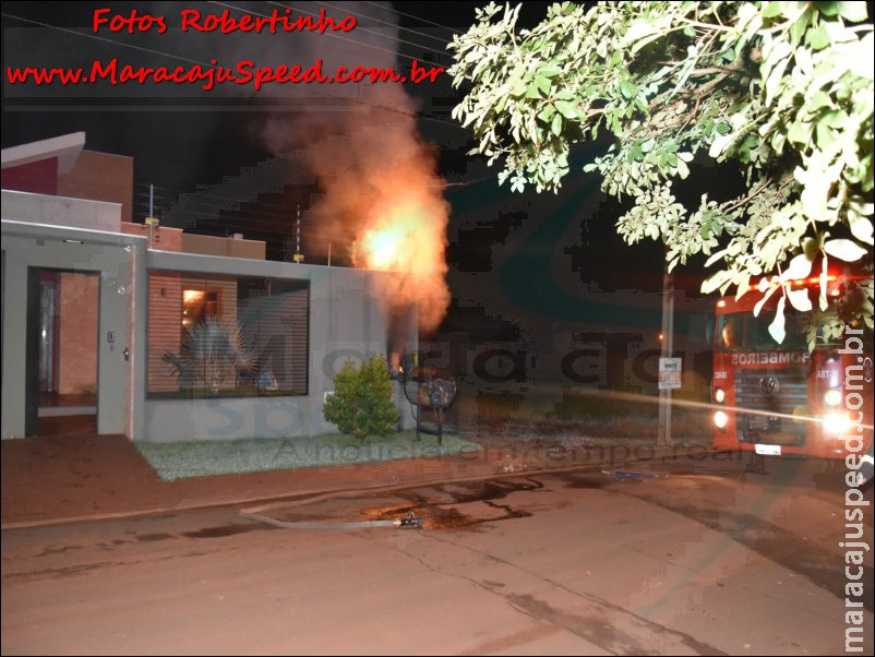 Maracaju: Corpo de Bombeiros atendem ocorrência de incêndio em rede elétrica de residência