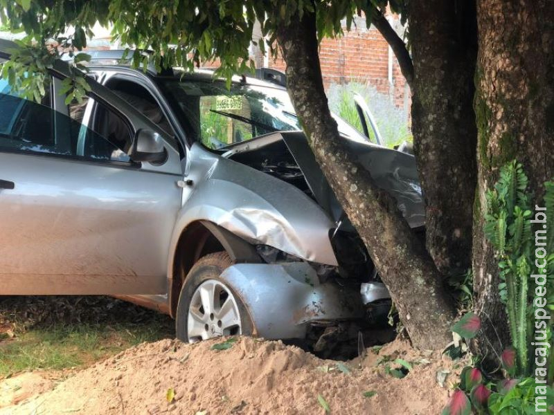 Motorista é esfaqueado, perde controle e bate em árvore na Pedro Pace em Aquidauana Motorista é esfaqueado, perde controle e bate em árvore na Pedro Pace em Aquidauana