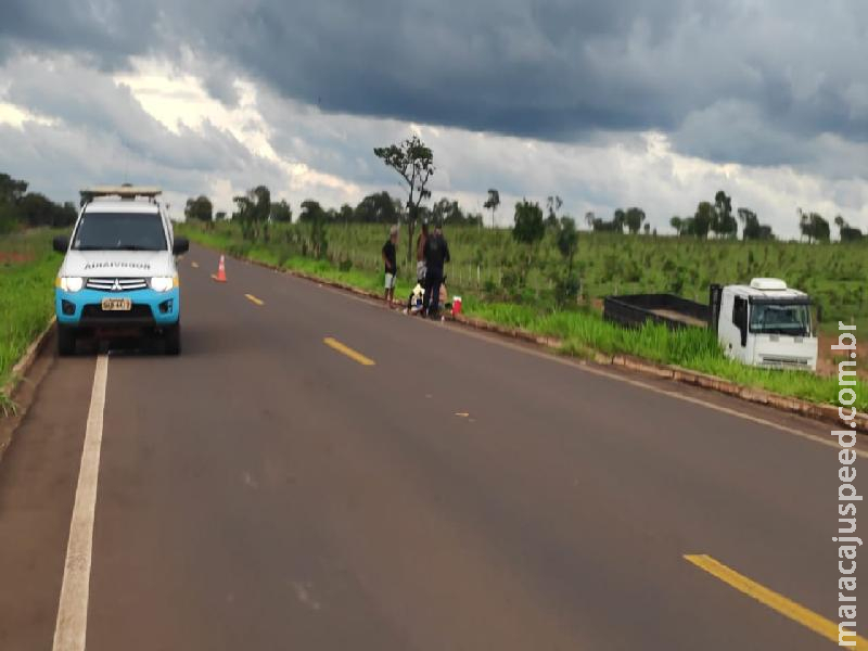 Policiais da PMRv salvam vida de condutor de caminhão, após acidente na Rodovia MS-040 em Campo Grande