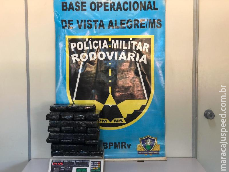 Distrito Vista Alegre: Polícia Militar Rodoviária flagra passageiro transportando 24kg maconha para Caldas Novas/GO