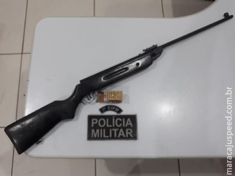 Maracaju: PM prende homem por violência doméstica e posse irregular de arma de fogo de uso permitido