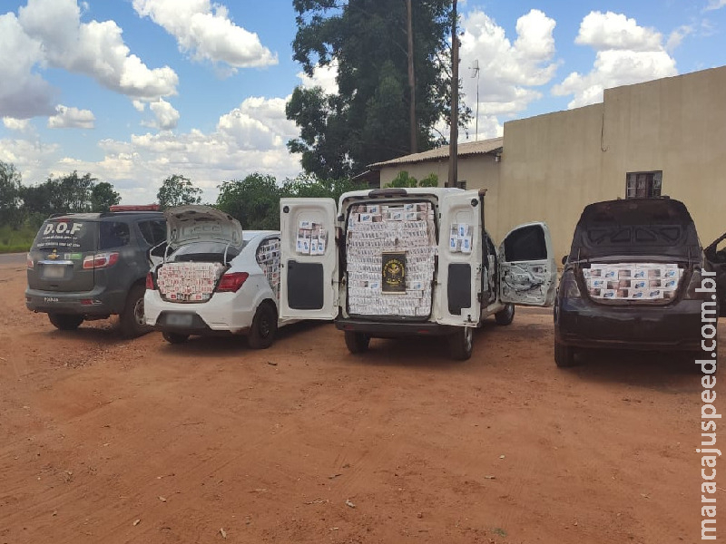 Maracaju: Três veículos com cigarros contrabandeados foram apreendidos pelo DOF durante a Operação Hórus Maracaju: Três veículos com cigarros contrabandeados foram apreendidos pelo DOF durante a Operação Hórus