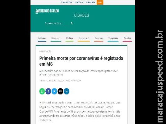 Montagem atribuída ao Correio do Estado é fake
