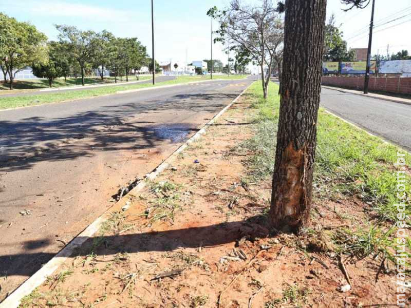 Campo Grande: Em fuga cinematográfica, empresário maracajuense embriagado provoca acidente que destruiu carro