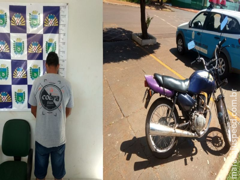 Maracaju: PM prende indivíduo por receptação de motocicleta com mandado de busca e apreensão em Maracaju