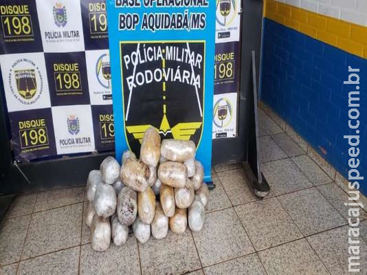 Adolescente de 14 anos é apreendido com quase 20 kg de “skunk” em táxi
