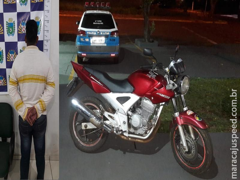 Maracaju: Polícia Militar recupera motocicleta furtada na Capital Campo Grande e prende condutor por receptação