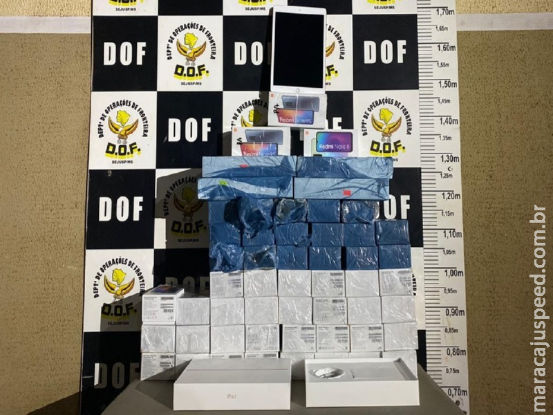 Maracaju: Smartphones e Tablets adquiridos no Paraguai foram apreendidos pelo DOF durante a Operação Hórus Maracaju: Smartphones e Tablets adquiridos no Paraguai foram apreendidos pelo DOF durante a Operação Hórus