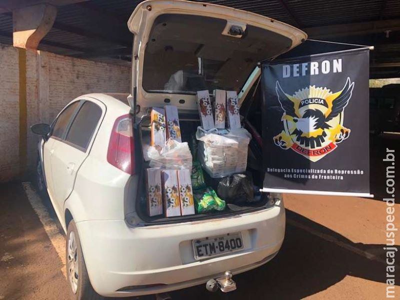 Polícia apreende veículo abarrotado de essência de narguile e contrabando