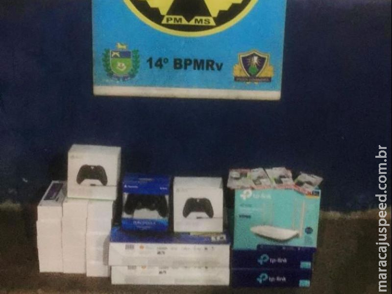 Polícia Militar Rodoviária apreende R$27,6 mil em eletrônicos