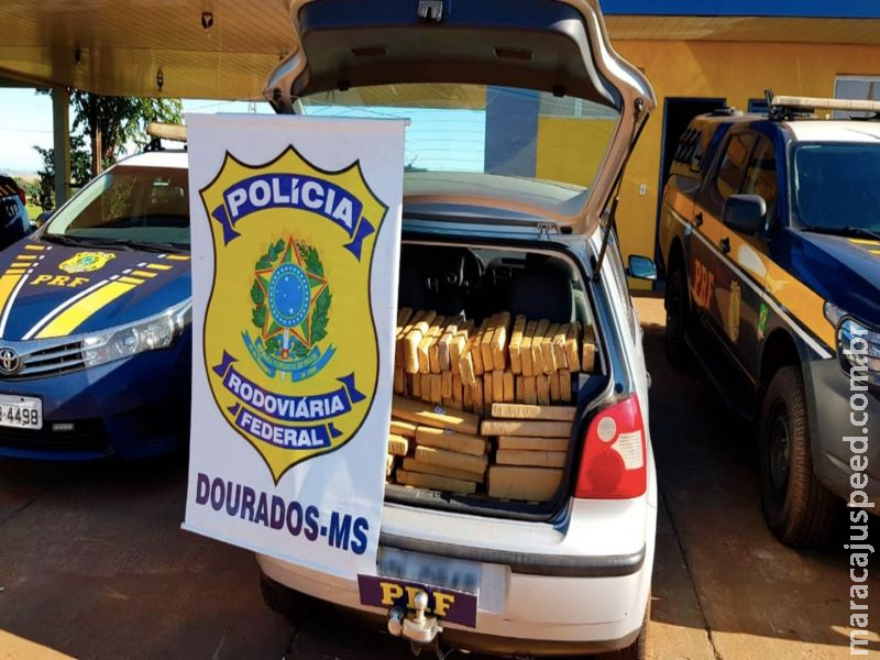 PRF apreende 254 Kg de maconha e prende batedores em Ponta Porã (MS)