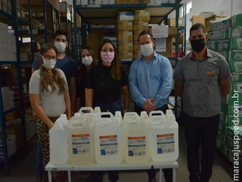 Rotary Club de Maracaju em parceria com empresas doam 300 litros de Álcool Hidratado 70% líquido para a Associação Beneficente de Maracaju, Lar do idoso e Postos de Saúde