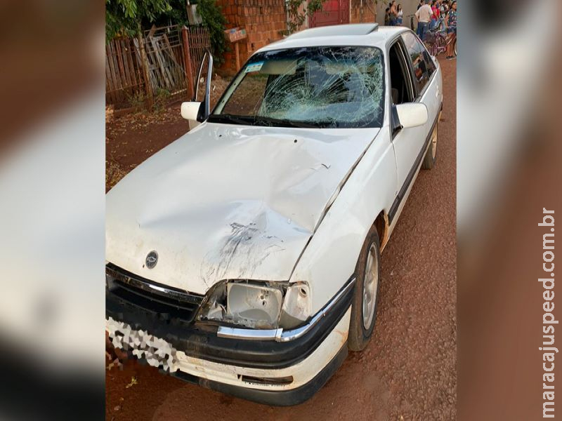 Ciclista fica ferida após ser atropelada por carro em Sidrolândia