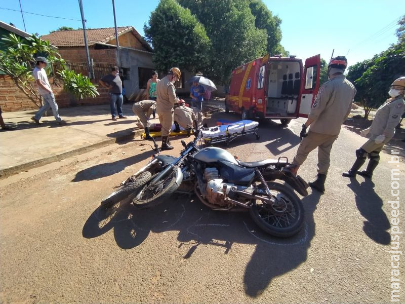 Motociclista fica ferido após acidente com outra moto em Anastácio Motociclista fica ferido após acidente com outra moto em Anastácio