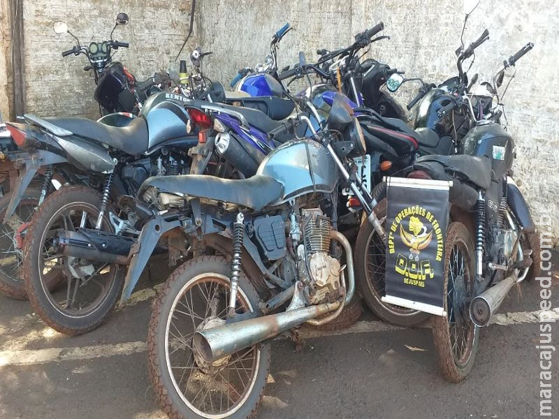 Polícia apreende nove motos usadas para transporte de drogas em MS Polícia apreende nove motos usadas para transporte de drogas em MS