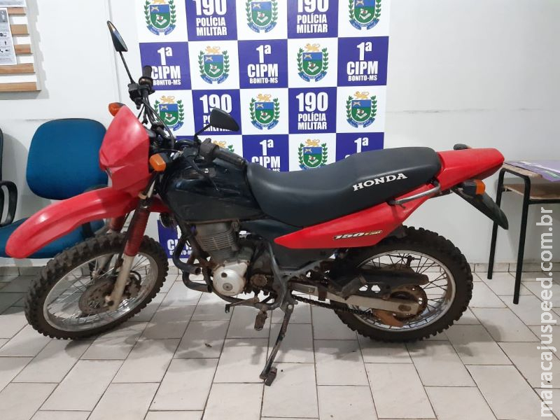 Adolescente é apreendido e moto furtada é recuperada em Bonito Adolescente é apreendido e moto furtada é recuperada em Bonito