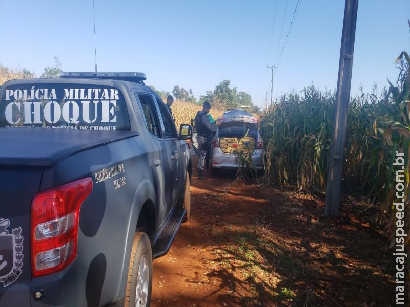 Com helicóptero, PM localiza veículo carregado com 880 kg de maconha em Sidrolândia