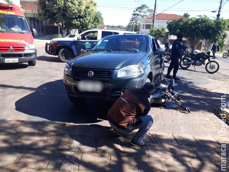 Idoso se machuca após colisão com veículo no centro de Aquidauana Idoso se machuca após colisão com veículo no centro de Aquidauana