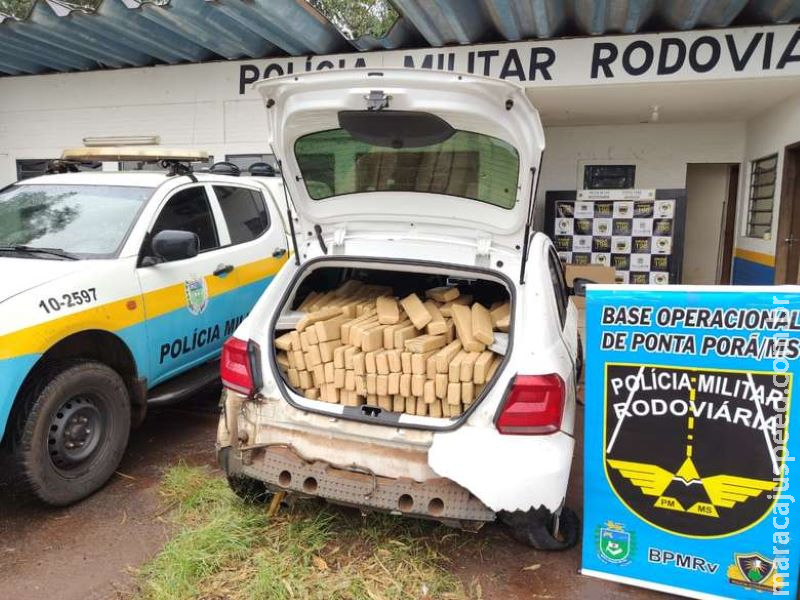 Mais de meia tonelada de maconha é apreendida na MS-164