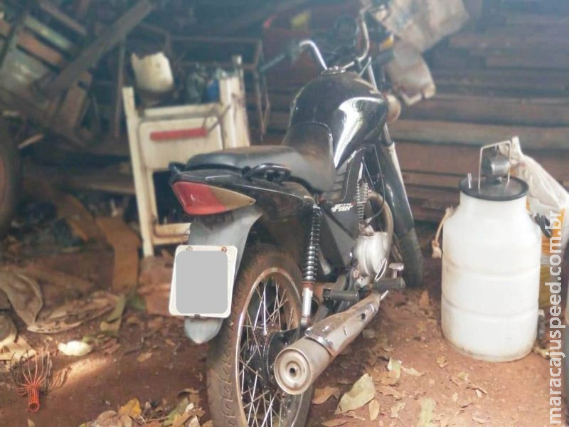 PM encontra moto furtada em assentamento de Nioaque