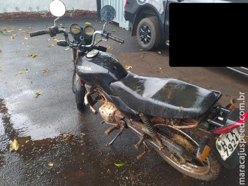 Maracaju: Polícia Militar recupera motocicleta furtada na cidade de Nioaque e detêm autor adolescente infrator de 14 anos de idade